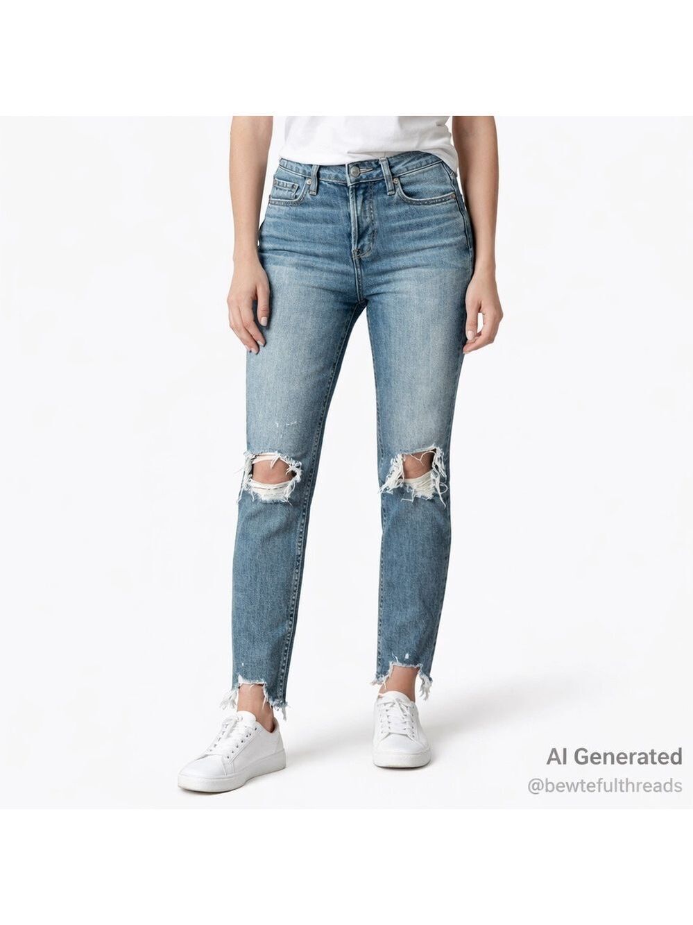 PAIGE Hoxton Ankle Peg Jeans Size 26 Blue Distressed Stretch